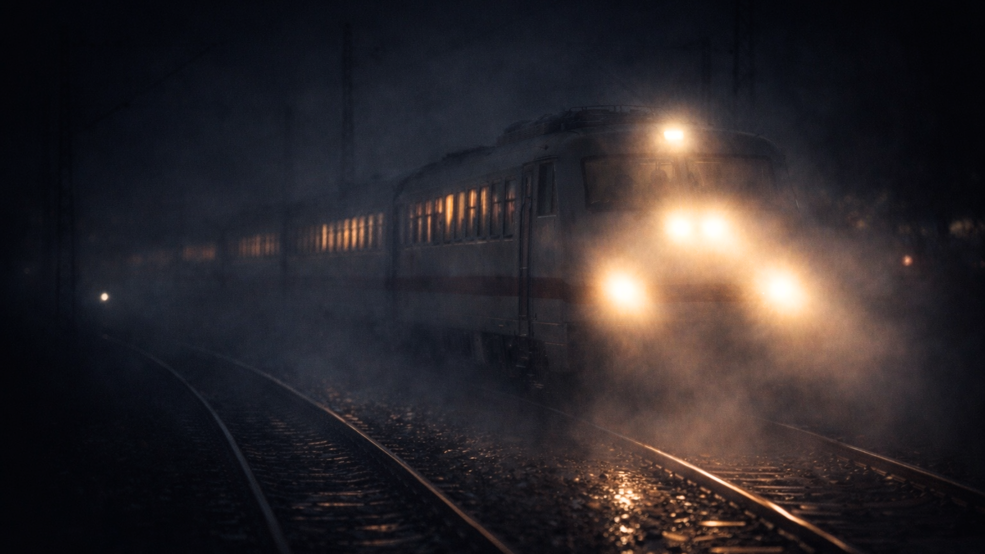 Fernzug in der Nacht – Strecke Stuttgart Hamburg
